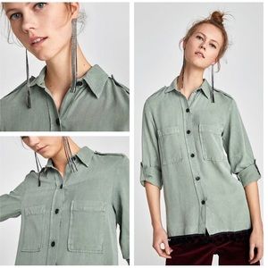 Zara Green Military Jacket